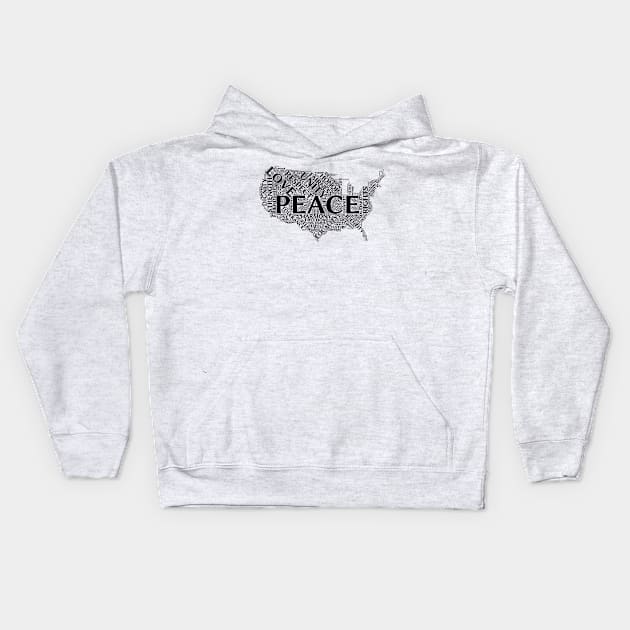 United States of Peace Kids Hoodie by jessamee